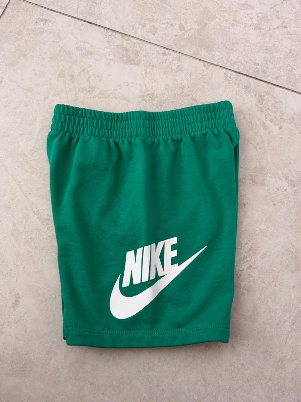 Nike Green Kids Athletic Shorts with White Swoosh - Picture 4 of 4